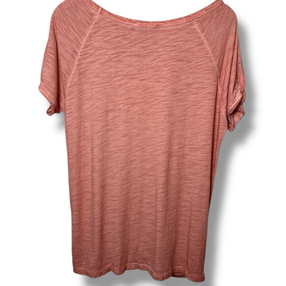 Sanctuary Top NWT Women's Sz Small NWT Adrienne Twist Tee Burnout Desert Rose - Picture 2 of 6
